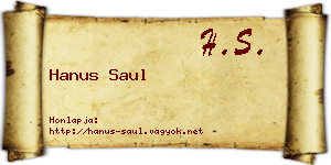 Hanus Saul névjegykártya